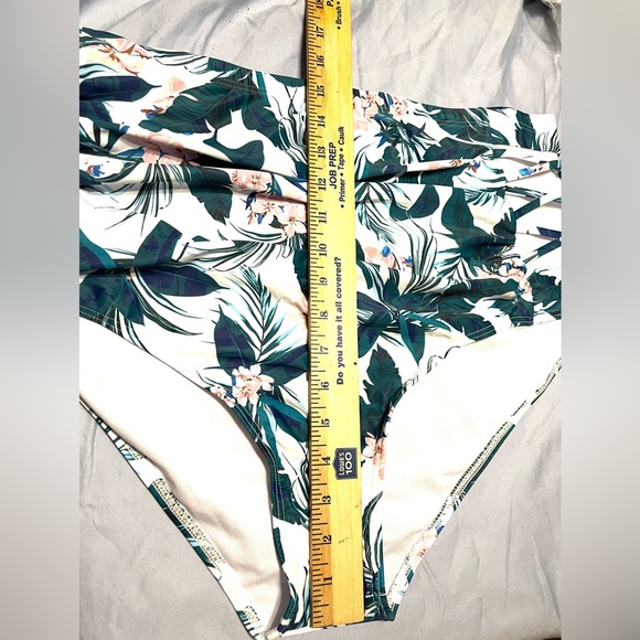 NWOT Yonique HIGH WAIST tummy control crisscross sides bikini bottom 24W - Picture 6 of 13